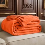 Luxury Plush Fur Throw - Orange - Image 3