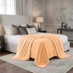 Popcorn Fleece Throw Blanket - Peach