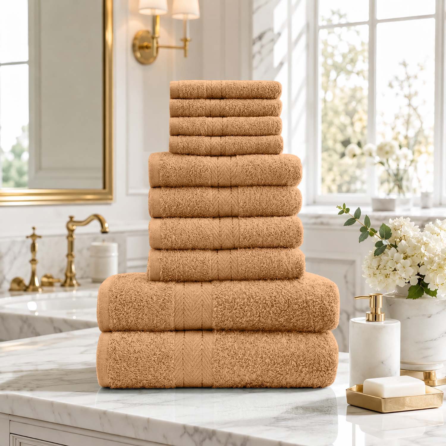 Peach 1 10 Piece Super Absorbent Towel Bale Set - Peach