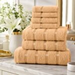 8 Piece Ultra Soft Cotton Towel Bale Set - Peach