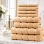8 Piece Ultra Soft Cotton Towel Bale Set - Peach