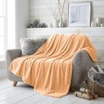 Popcorn Fleece Throw Blanket - Peach