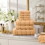 8 Piece Ultra Soft Cotton Towel Bale Set - Peach