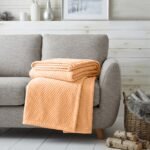 Popcorn Fleece Throw Blanket - Peach