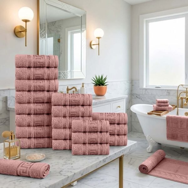 20 Piece Greek Towel Bale Set - Pink