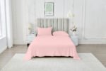 4 Piece Soft Plain Bed Sheet Set - Pink
