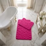 Luxury Pebbles Bathroom Mat 2 Piece - Pink