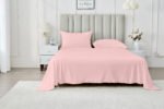 4 Piece Soft Plain Bed Sheet Set - Pink