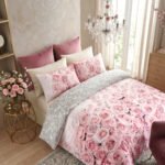 Reversible Flowers Duvet Cover Set - Pink
