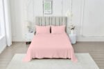 4 Piece Soft Plain Bed Sheet Set - Pink