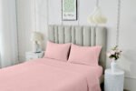 4 Piece Soft Plain Bed Sheet Set - Pink