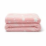 Star Print Baby Fleece Blanket - Pink - Image 13