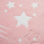 Star Print Baby Fleece Blanket - Pink - Image 7