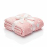 Star Print Baby Fleece Blanket - Pink - Image 11