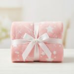 Star Print Baby Fleece Blanket - Pink - Image 10