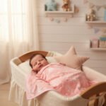 Star Print Baby Fleece Blanket - Pink - Image 5