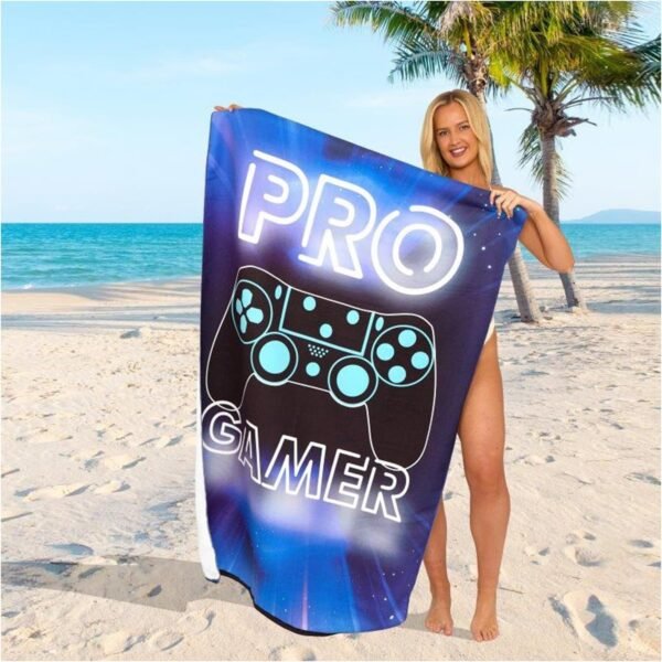 Sand Free Beach Towel Pro Gamer - Black