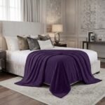 Popcorn Fleece Throw Blanket - Purple