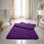 Luxury Pebbles Bathroom Mat 2 Piece - Purple