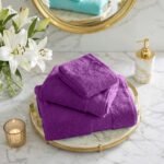 Ultra Soft Plush Absorbent Towel Set - Purple