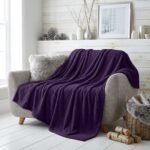 Popcorn Fleece Throw Blanket - Purple