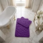 Luxury Pebbles Bathroom Mat 2 Piece - Purple