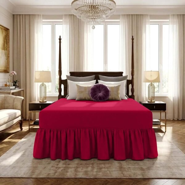 Luxury Valance Bed Sheet Collection - Red
