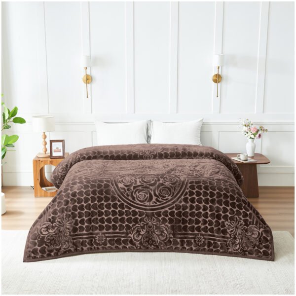 Blossom Heart Heavy Blanket 4kg - Coffee