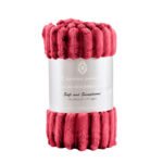 Luxury Ribbed Fleece Throw - Red