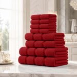 8 Piece Ultra Soft Cotton Towel Bale Set - Red