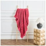 Luxury Ribbed Fleece Throw - Red