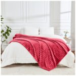 Luxury Ribbed Fleece Throw - Red