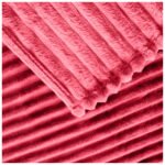 Luxury Ribbed Fleece Throw - Red