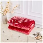 Luxury Greek Key Fleece Blanket - Red/White - Image 7