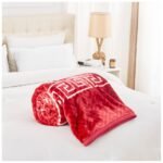 Luxury Greek Key Fleece Blanket - Red/White - Image 6