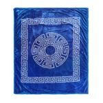 Luxury Greek Key Fleece Blanket - Royal Blue/White - Image 8