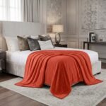 Popcorn Fleece Throw Blanket - Rust