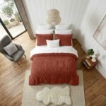 Hug & Snug Fluffy Duvet Cover Set - Rust