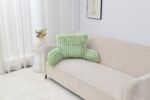 Cosy Heated Ribbed Cuddle Cushion with Armrest Support - Sage Green - Image 4