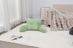 Cosy Heated Ribbed Cuddle Cushion with Armrest Support - Sage Green - Image 2