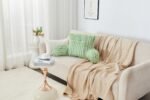Cosy Heated Ribbed Cuddle Cushion with Armrest Support - Sage Green