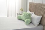 Cosy Heated Ribbed Cuddle Cushion with Armrest Support - Sage Green - Image 3