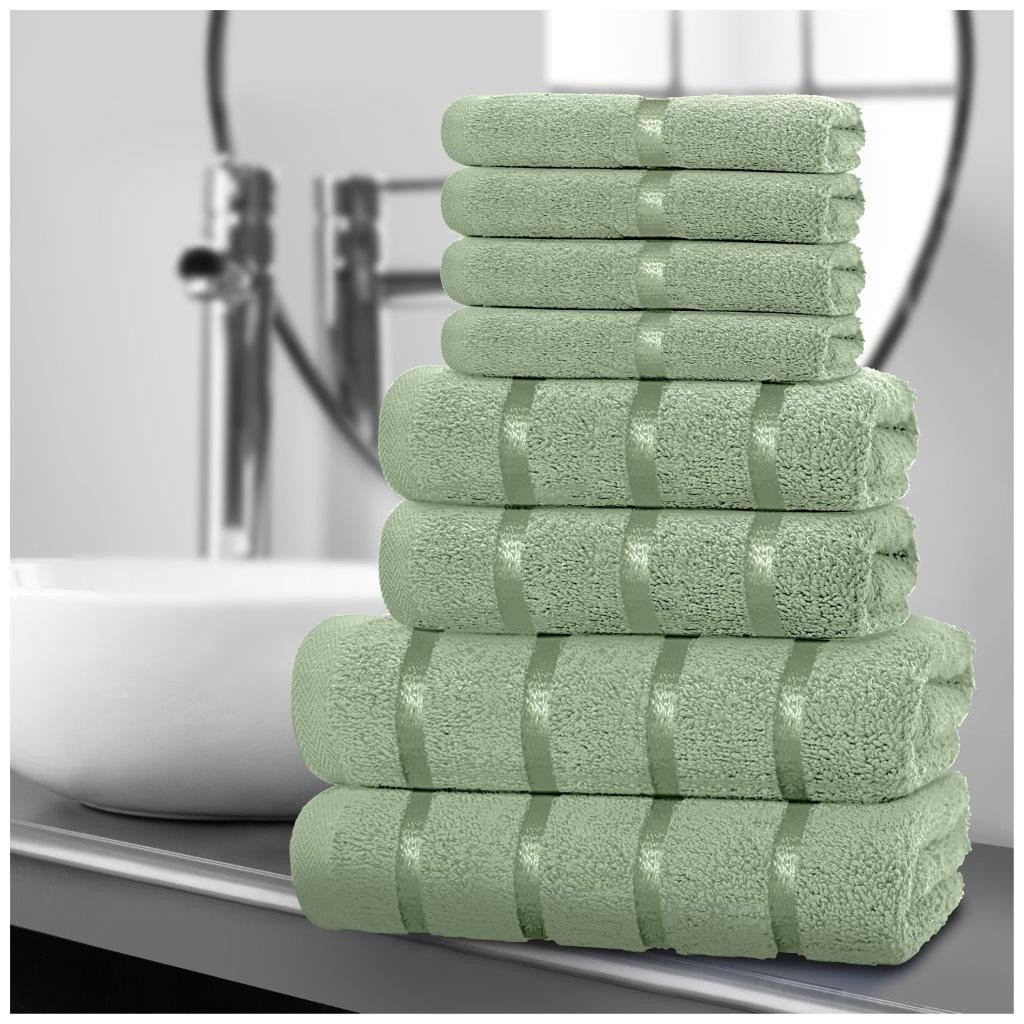 SAGE_GREEN_696e1aa26ccf5 8 Piece Ultra Soft Cotton Towel Bale Set - Sage Green
