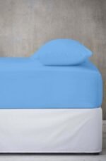 2 Pack Soft Plain Dyed Pillowcases - Sky Blue