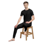 Soft Short Sleeve T-Shirt & Long Johns - Black