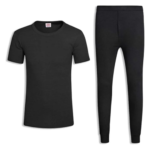 Soft Short Sleeve T-Shirt & Long Johns - Black