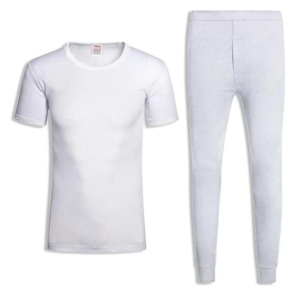 Soft Short Sleeve T-Shirt & Long Johns - White