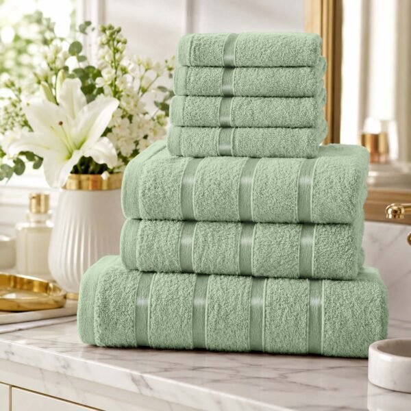 8 Piece Ultra Soft Cotton Towel Bale Set - Sage Green