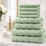 8 Piece Ultra Soft Cotton Towel Bale Set - Sage Green