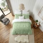 Hug & Snug Fluffy Duvet Cover Set - Sage Green
